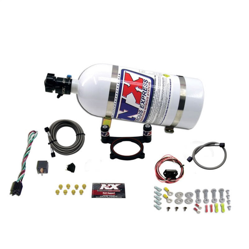 Nitrous Express 11-15 Ford Mustang GT 5.0L Coyote 4 Valve Nitrous Plate Kit (50-200HP) w/10lb Bottle Main image