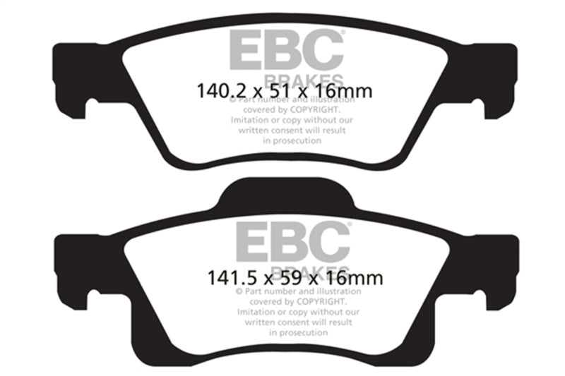 EBC 11+ Dodge Durango 3.6 Greenstuff Rear Brake Pads Main image