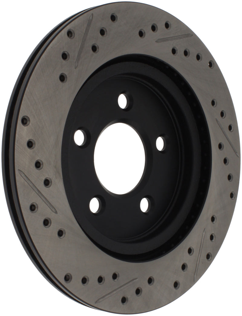 StopTech 05-10 Ford Mustang Slotted & Drilled Left Rear Rotor Main image