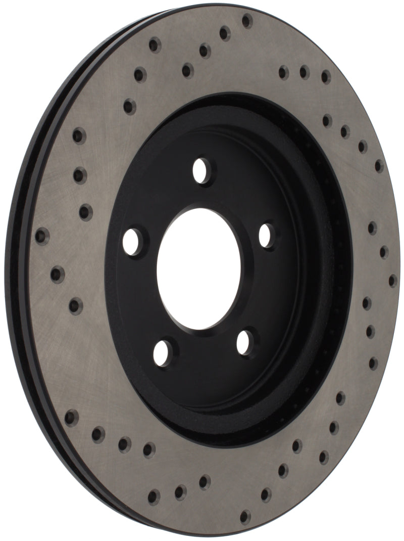 StopTech 05-10 Ford Mustang V6/4.0L / GT V8/4.6L Cross Drilled Left Rear Rotor Main image