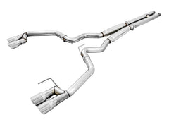 AWE Tuning 2018+ Ford Mustang GT (S550) Cat-Back Exhaust - Track Edition (Quad Chrome Silver Tips)