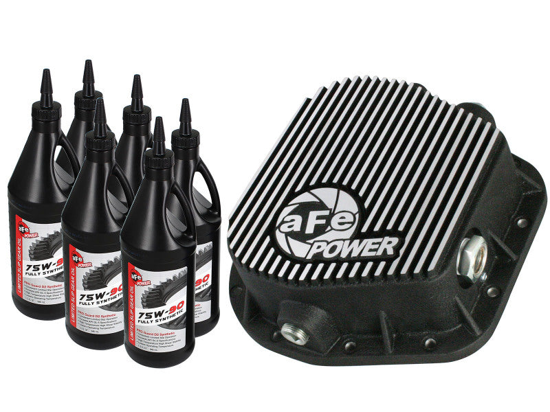 aFe Power Rear Diff Cover (Machined) 12 Bolt 9.75in 97-16 Ford F-150 w/ Gear Oil 4 QT Main image