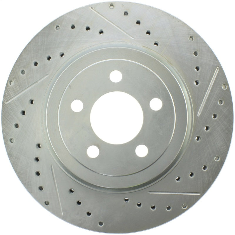 StopTech Select Sport 10-14 Dodge Challenger Drilled and Slotted Front Left Brake Rotor Main image