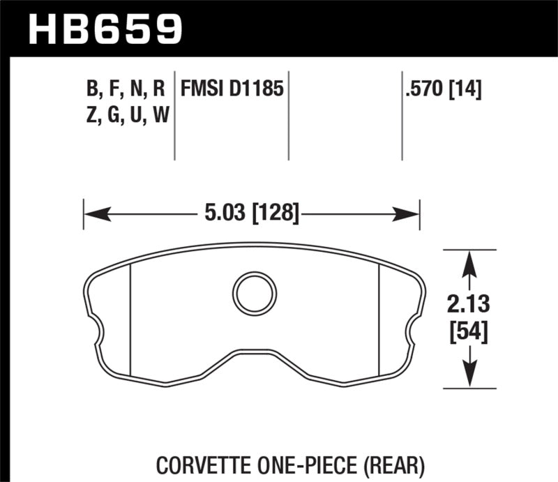 Hawk 06-10 Chevy Corvette (Improved Pad Design) Rear HPS Street Brake Pads Main image