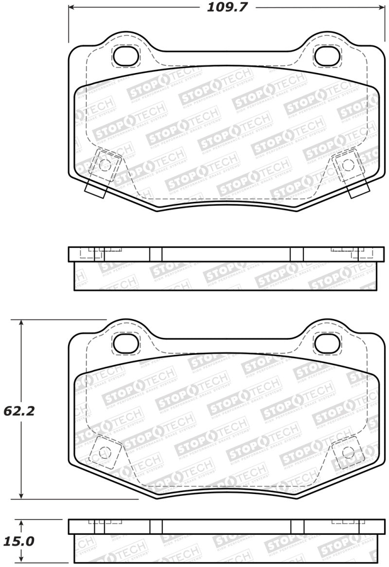 StopTech 14-18 Chevy Corvette Sport Performance Rear Brake Pads Main image