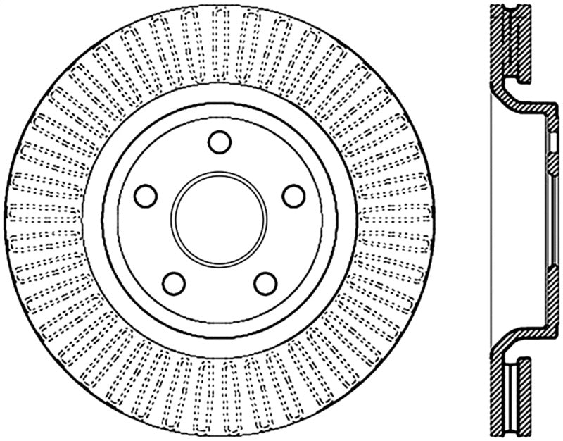 StopTech 11-15 Jeep Grand Cherokee Front Left Drilled Sport Brake Cryo Rotor (Excludes SRT8) Main image