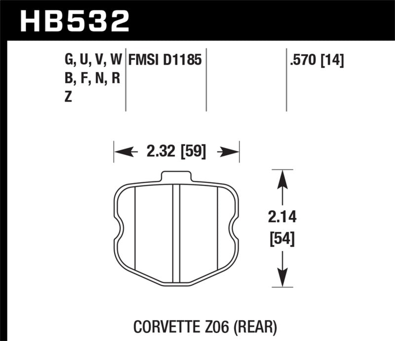Hawk 10-12 Chevy Corvette Grand Sport / 06-12 Corvette Z06 Rear DTC-60 Race Brake Pads Main image