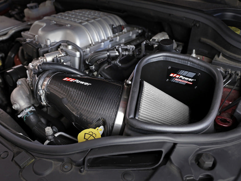 aFe Track Series Carbon Fiber Pro Dry S AIS - 19-20 Jeep Grand Cherokee Trackhawk 6.2L (view 2)