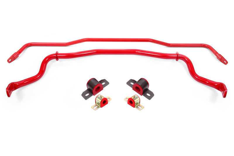 BMR 15-22 S550 Mustang Sway Bar Kit with Bushings Front and Rear Red Main image