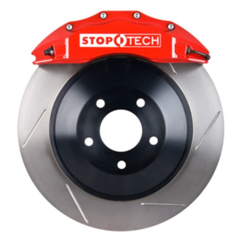 StopTech 09-15 Dodge Challenger Front BBK w/ Red ST-60 Calipers Slotted Rotors Main image