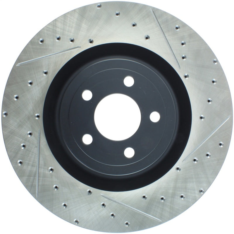 StopTech Slotted & Drilled Sport Brake Rotor - 2015 Ford Mustang GT - Front Left Main image