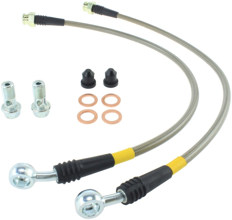 StopTech 04-08 Cadillac STS/XLR/XLR-V/SLS / 05-08 Corvette Stainless Steel Front Brake Line Kit Main image