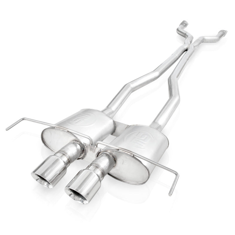 Stainless Works 2009-15 Cadillac CTS-V Coupe 3in Catback System X-Pipe Chambered Mufflers 4in Tips Main image
