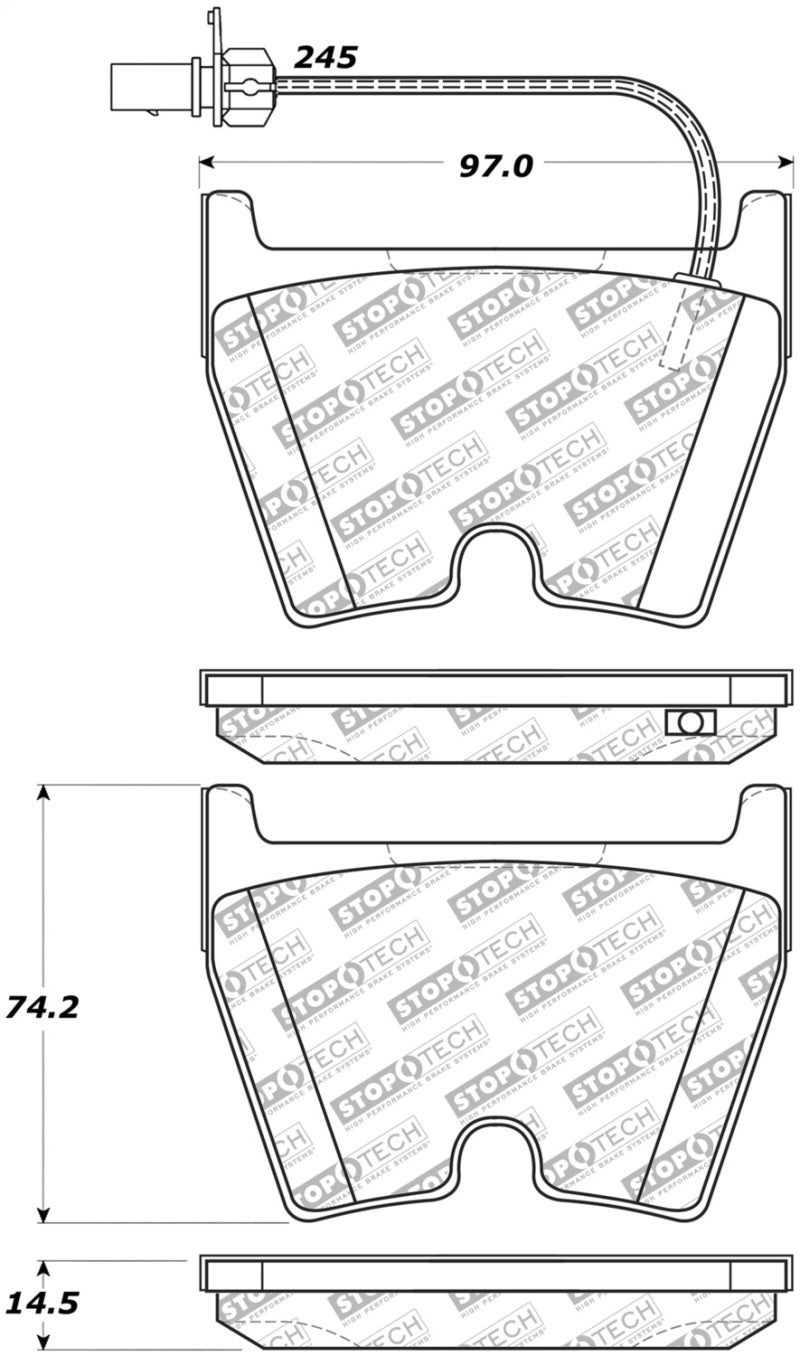StopTech 14-18 Audi R8 w/ Iron Brakes Street Select Front Brake Pads Main image