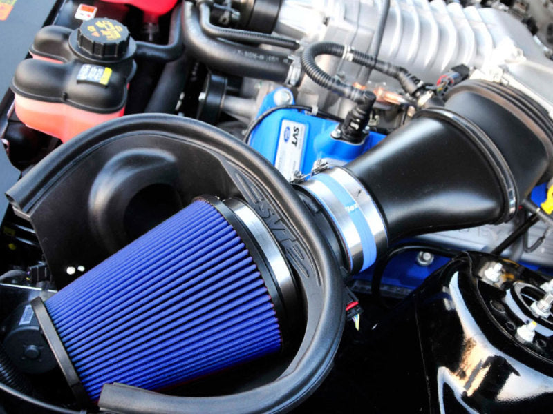 Airaid 10-14 Ford Mustang Shelby 5.4L Supercharged Direct Replacement Filter - Dry / Blue Media (view 5)