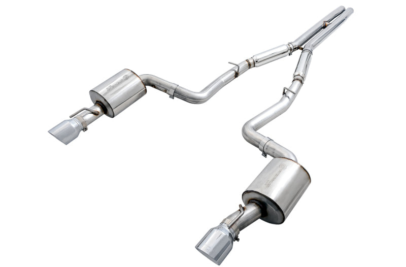 AWE Tuning 2015+ Dodge Charger 6.4L/6.2L SC Non-Resonated Touring Edition Exhaust - Silver Tips Main image