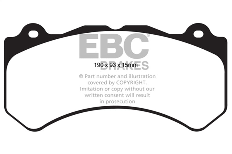EBC 11+ Jeep Grand Cherokee 6.4 SRT-8 Greenstuff Front Brake Pads (view 2)