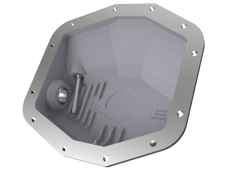 aFe POWER 21-22 Ram 1500 TRX Hemi V8 6.2L (sc) PRO Series Rear Differential Cover Black w/ Machined (view 3)