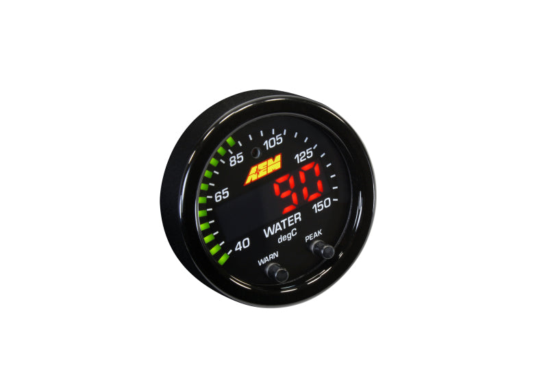 AEM X-Series Temperature 100-300F Gauge Kit (ONLY Black Bezel and Water Temp. Faceplate) (view 6)