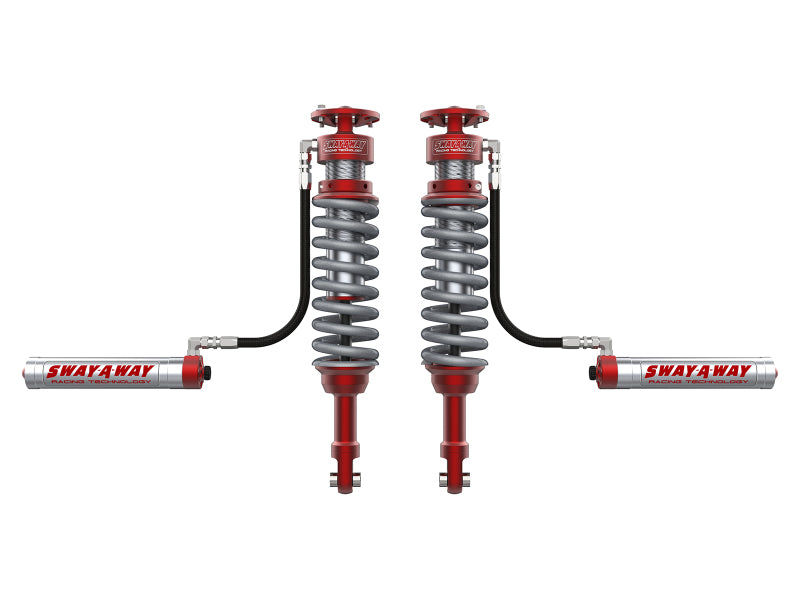 aFe 17-19 Ford F-150 Raptor Sway-A-Way 3.0 Front Coilover Kit w/ Remote Reservoirs and Comp Adj Main image