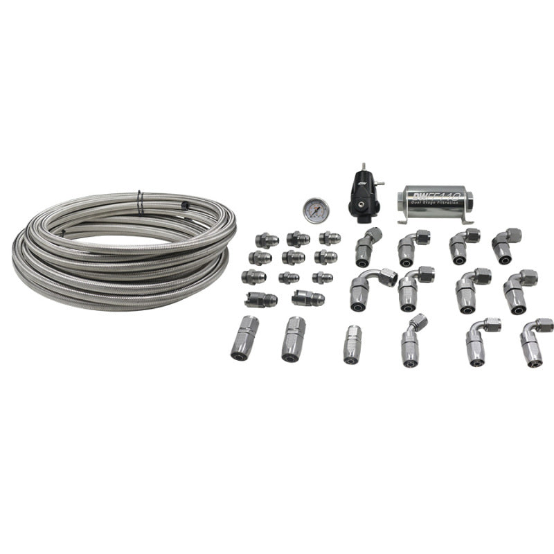 DeatschWerks 2006+ Hemi X2 Series Pump Module -8AN Feed w/ -6AN Return PTFE Plumbing Kit Main image