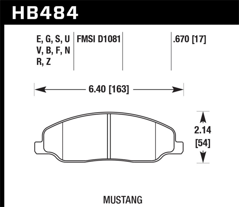 Hawk 05-10 Ford Mustang GT & V6 / 07-08 Shelby GT Performance Ceramic Street Front Brake Pads Main image
