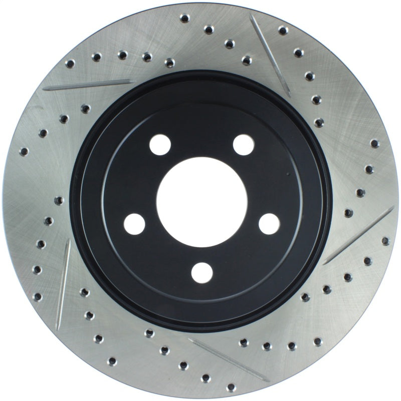 StopTech 05-09 Chrysler 300 (5.7L V8 exc SRT-8) Front Left Slotted & Drilled Rotor Main image