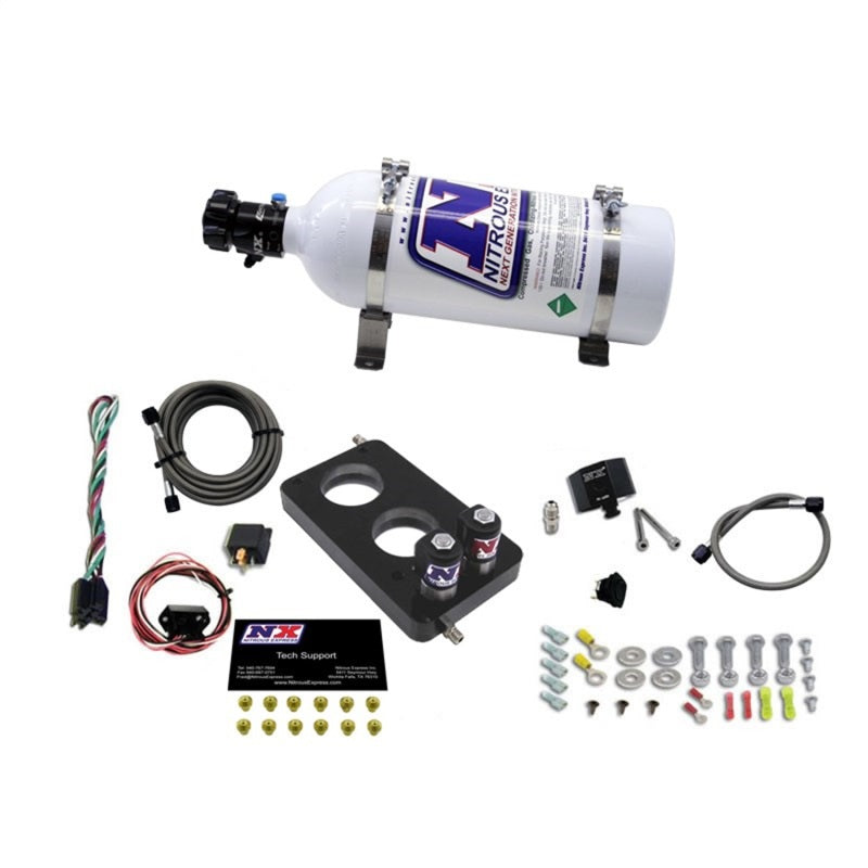 Nitrous Express 05-10 Ford Mustang 4.6L 3 Valve Nitrous Plate Kit (50-150HP) w/5lb Bottle Main image