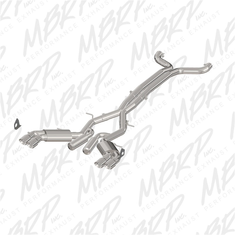 MBRP 2016+ Chevy Camaro SS 6.2L 3in Dual Cat-Back Quad Tip Exhaust Street Version w/ SS T409 Tips (view 2)