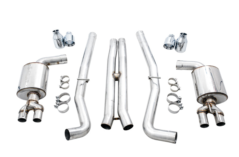 AWE Tuning 2015+ Dodge Challenger 6.4L/6.2L Non-Resonated Touring Edition Exhaust - Quad Silver Tips (view 5)