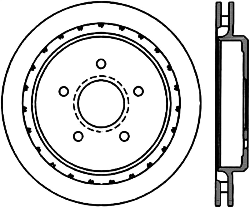 StopTech Power Slot 97-04 Chevy Corvette Slotted Left Rear CRYO Rotor Main image