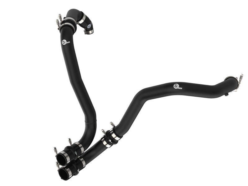 aFe 21-22 Ford F-150/Raptor V6-3.5L (tt) BladeRunner 2.5in Aluminum Hot Charge Pipe Black Main image