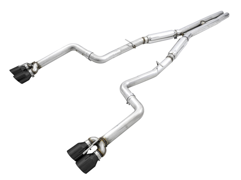 AWE Tuning 2015+ Dodge Challenger 6.4L/6.2L SC Track Edition Exhaust - Quad Diamond Black Tips Main image