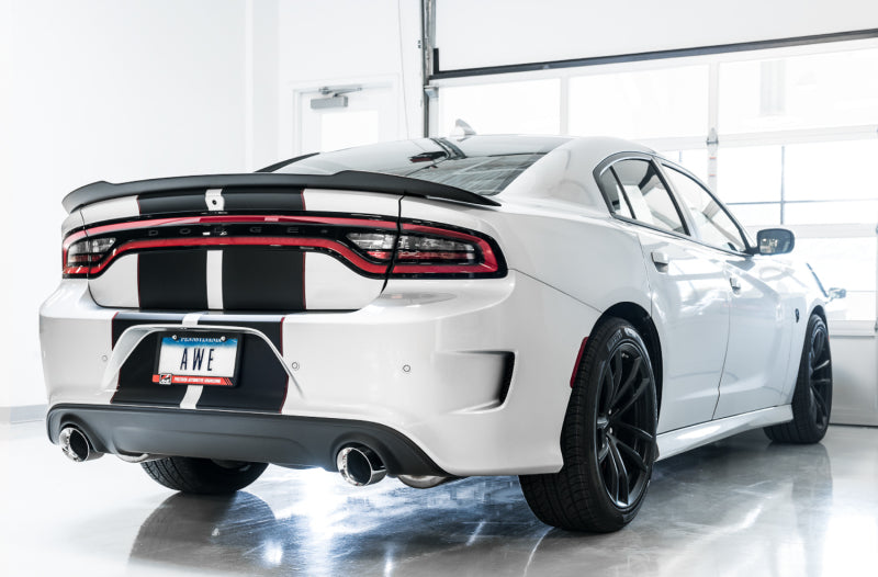 AWE Tuning 2015+ Dodge Charger 6.4L/6.2L Supercharged Track Edition Exhaust - Chrome Silver Tips (view 2)