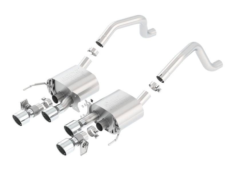 Borla 15 Chevy Corvette C7 ZO6 6.2L w/o AFM w/ NPP ATAK Quad RD RL IC Tips Center Rear Exit Exhaust