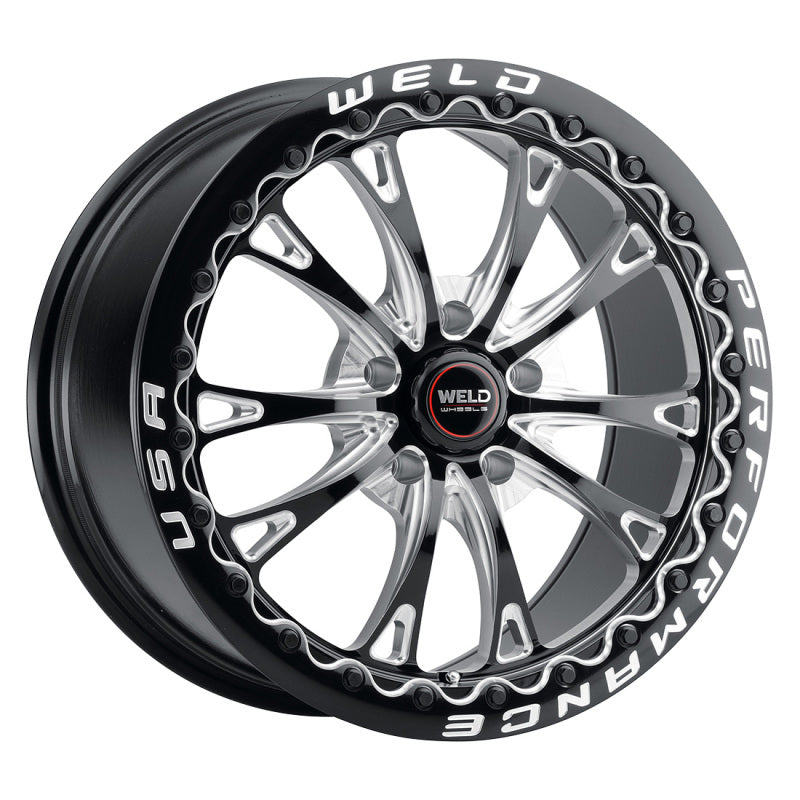 Weld Belmont Beadlock 18x10.5 / 5x120.65 BP / ET65 BS8.25 Gloss Black MIL DIA 78.1 Main image