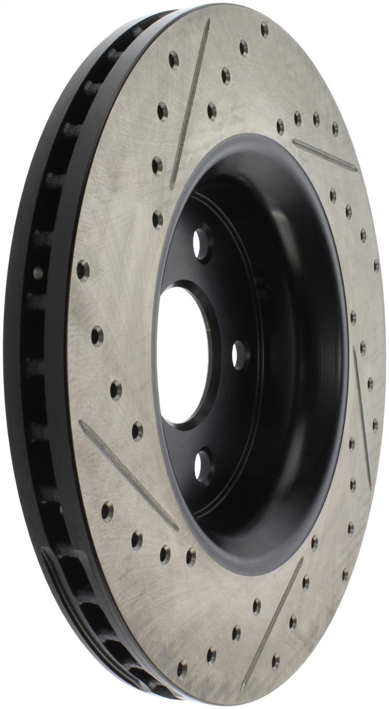 StopTech 11-12 Dodge Durango Sport Drilled & Slotted Front Driver-Side Brake Rotor Main image