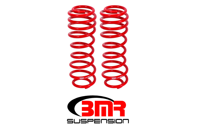 BMR 05-14 S197 Mustang GT/GT500 Rear Performance/Drag Lowering Springs - Red Main image