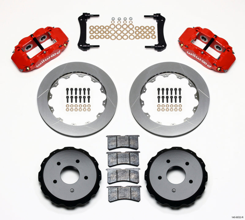 Wilwood Narrow Superlite 4R Rear Kit 12.88in Red 97-04 Corvette C5/Z06 Main image