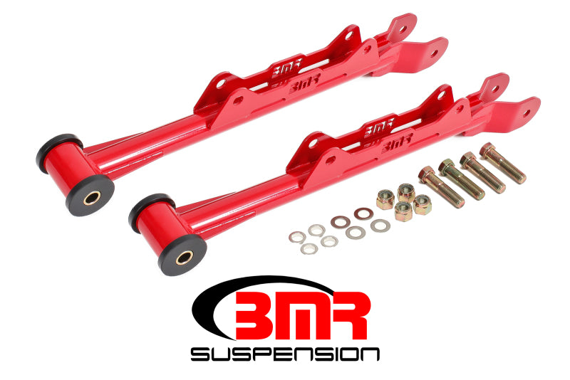 BMR 10-15 5th Gen Camaro Chrome Moly Non-Adj. Rear Lower Control Arms (Delrin) - Red Main image