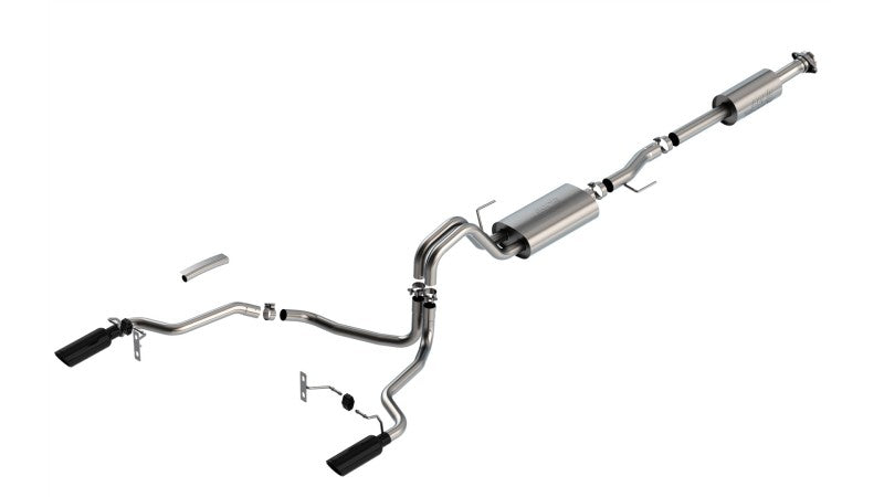 Borla F-150 2021 2.7L/3.5L 4dr CC SB EC STB Lar/KingR/Plnm/LTD 3/2.25 SRE CB Touring BLK CHR Tips (view 4)