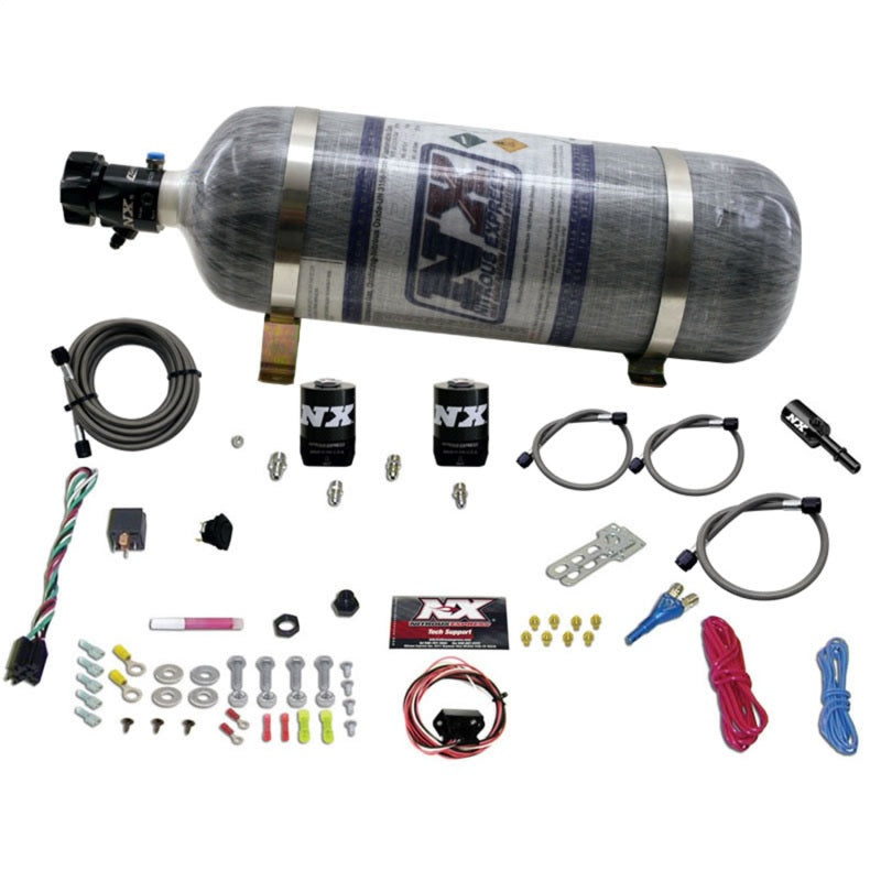 Nitrous Express 11-15 Ford Mustang GT 5.0L Coyote Single Nozzle Nitrous Kit (35-150HP) w/Comp Bottle Main image