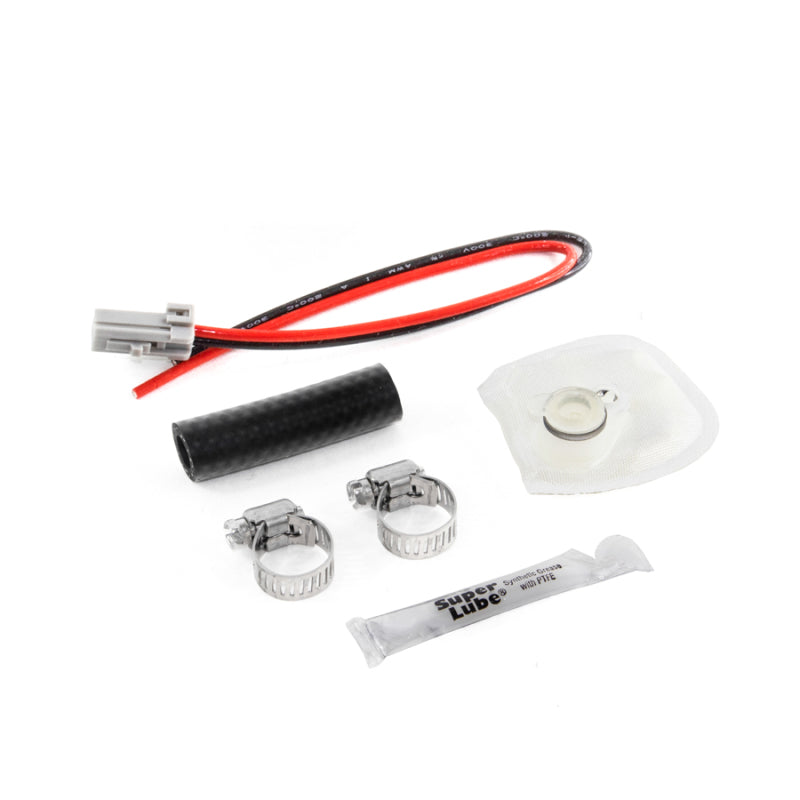 DeatschWerks 05-10 Ford Mustang V6/V8 DW300M Fuel Pump Set Up Kit Main image