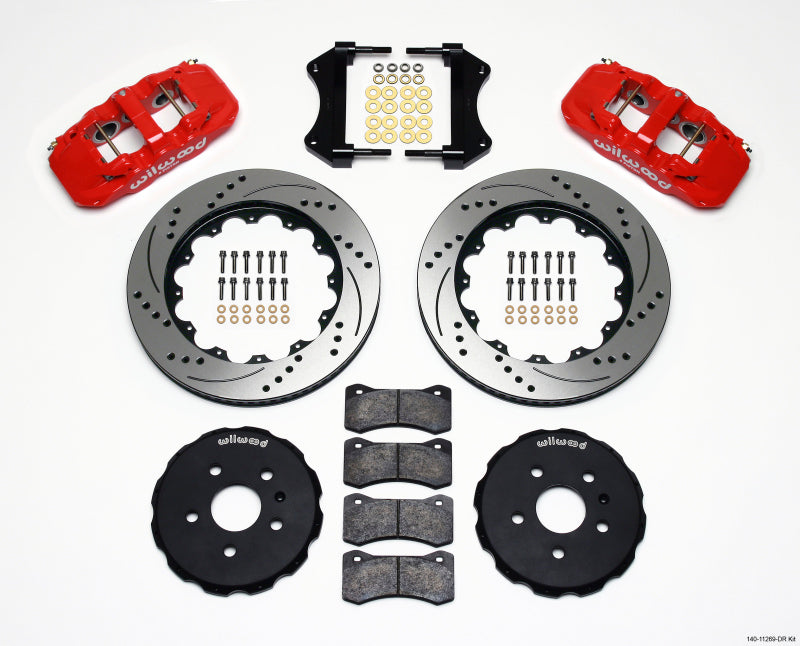 Wilwood AERO6 Front Hat Kit 14.25 Drilled Red 2010-2015 Camaro Main image
