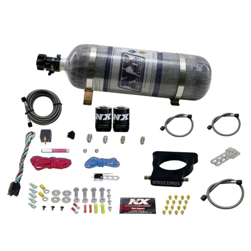 Nitrous Express GM LS 78mm 3-Bolt Nitrous Plate Kit (50-350HP) w/12lb Composite Bottle Main image