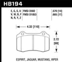 Hawk 2010 Camaro SS HPS Street Rear Brake Pads (view 2)