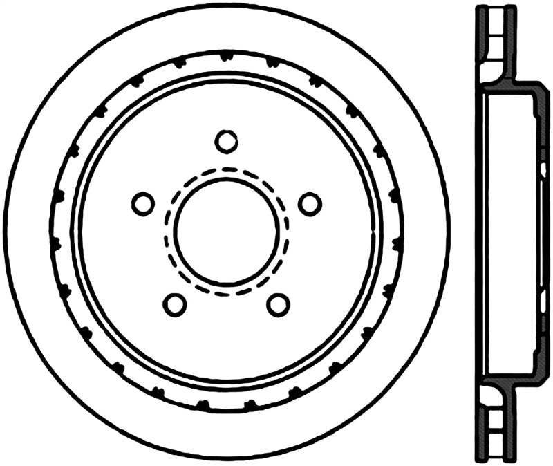 StopTech Power Slot 97-04 Chevy Corvette Slotted Right Rear CRYO Rotor Main image