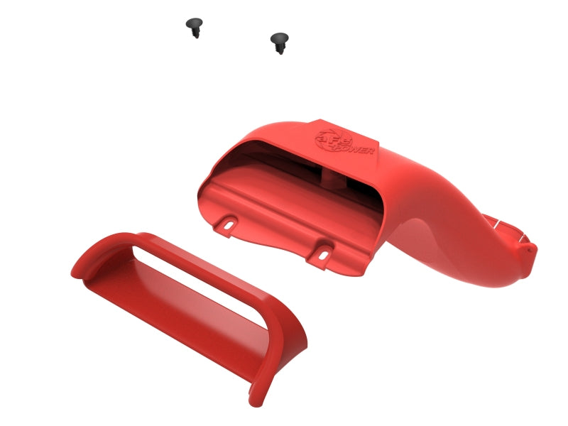 aFe Rapid Induction Dynamic Air Scoop 2021+ Ford F-150V6/V8 - Red (view 5)