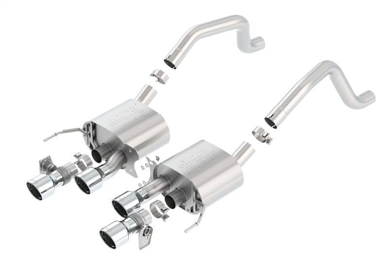 Borla 15 Chevy Corvette C7 ZO6 6.2L w/o AFM w/ NPP ATAK Quad RD RL IC Tips Center Rear Exit Exhaust (view 2)