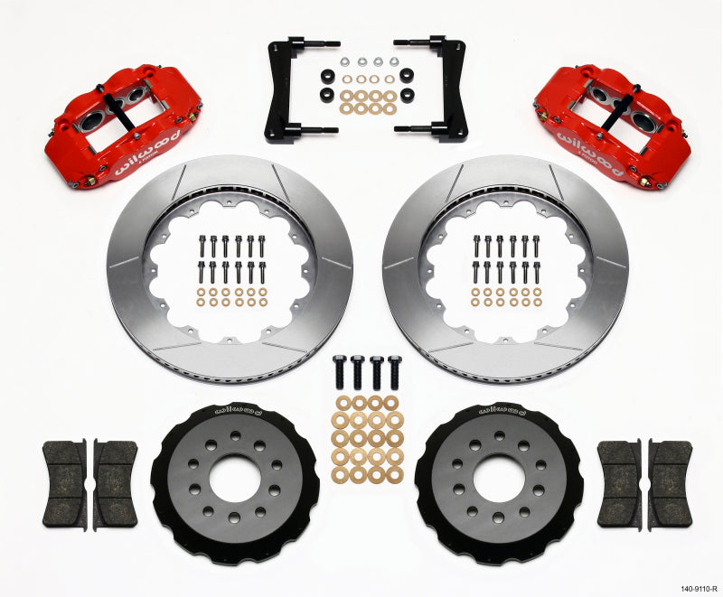 Wilwood Narrow Superlite 6R Front Hat Kit 14.00in Red 2005-2014 Mustang Main image